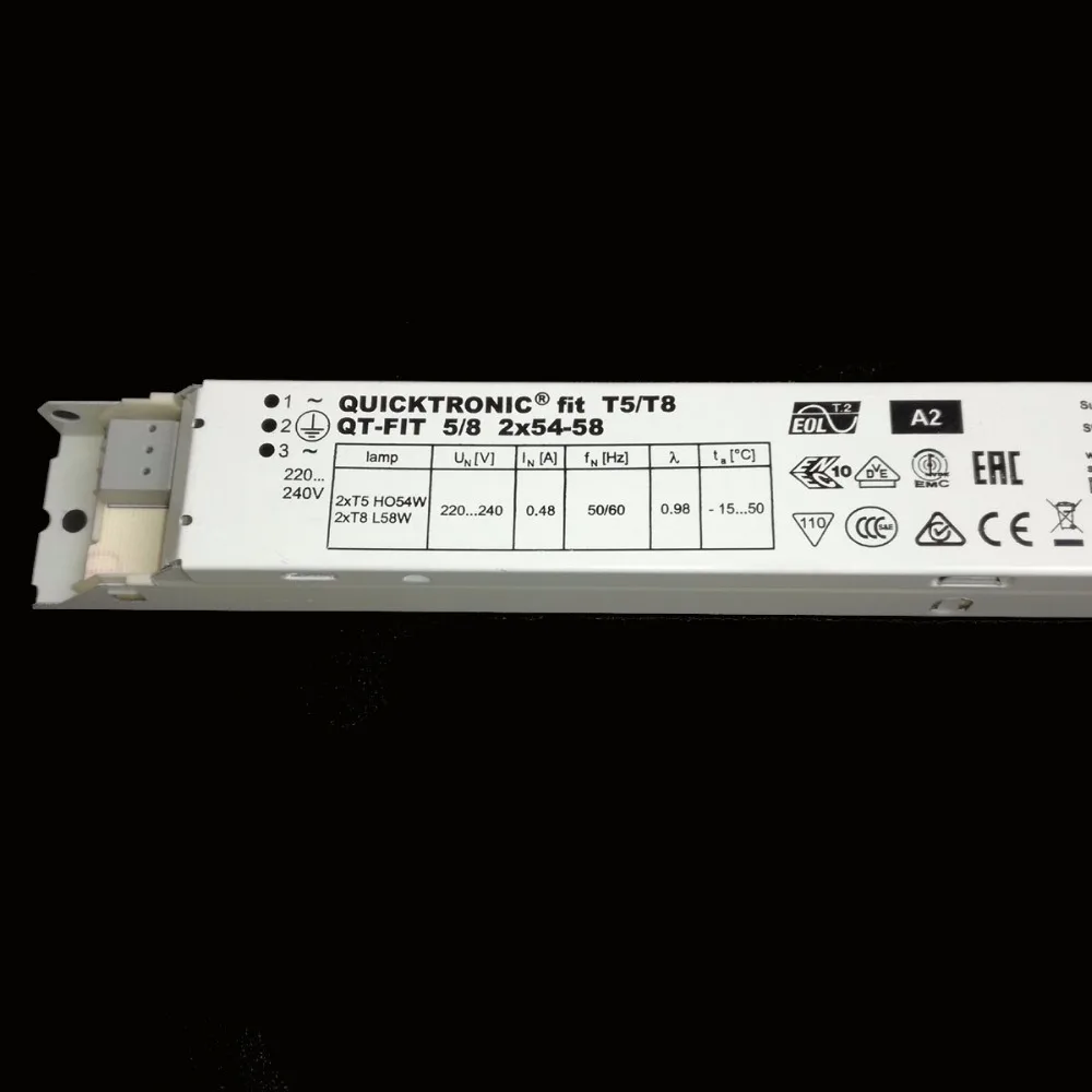 Electronic Ballast Standard Rectifiers for 2*T8 L58W  2*T5 HO54W Lamps  TUV CE DE VDE Certificate HF-S 158 TL-D 11