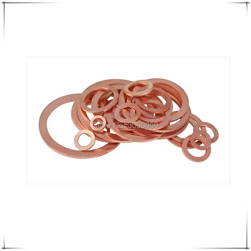 M12x18mmx 1.5mm M16x20mmx2mm Red Copper Sealing Gasket Washer For Watch Marine 100pcs/Lot