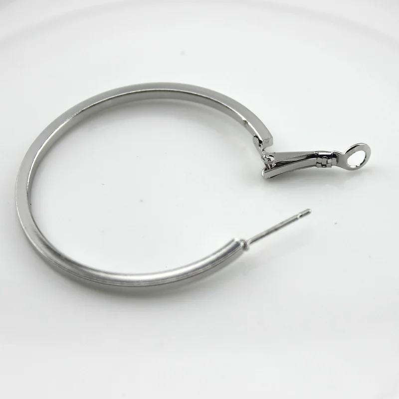 Fashion Gold/ Silver Plated 40 50 60mm Simple Big Circle Hoop Earring for Women Jewelry