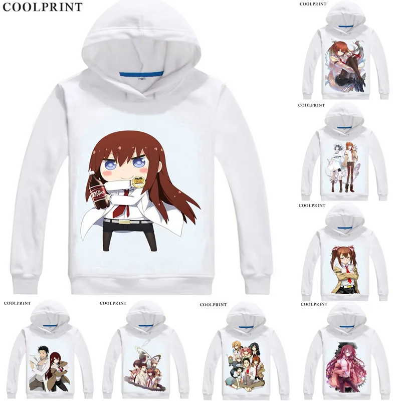 

COOLPRINT STEINS GATE 0 Zero Hoodies Hooded Hoodie Japanese Anime Shutainzu Geto Zero Rintaro Okabe Kurisu Makise Sweatshirts