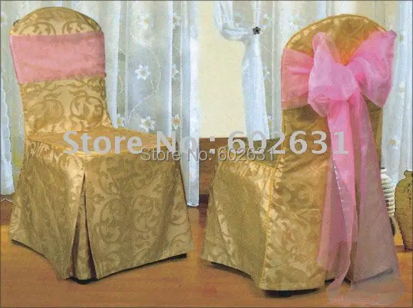 Hot sale of Gold jacquard polyester chair cover