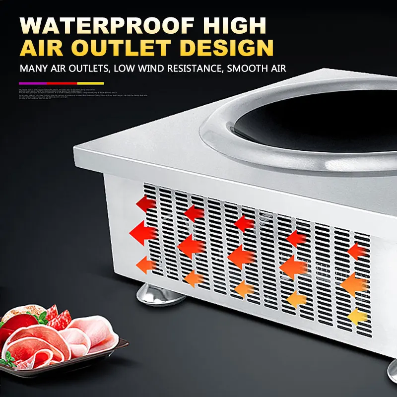 Коммерческая кухонная индукционная плита 6000 Вт вогнутая высокомощная взрывоопасная Плита Кухонная гостиничная настольная машина для приготовления пищи