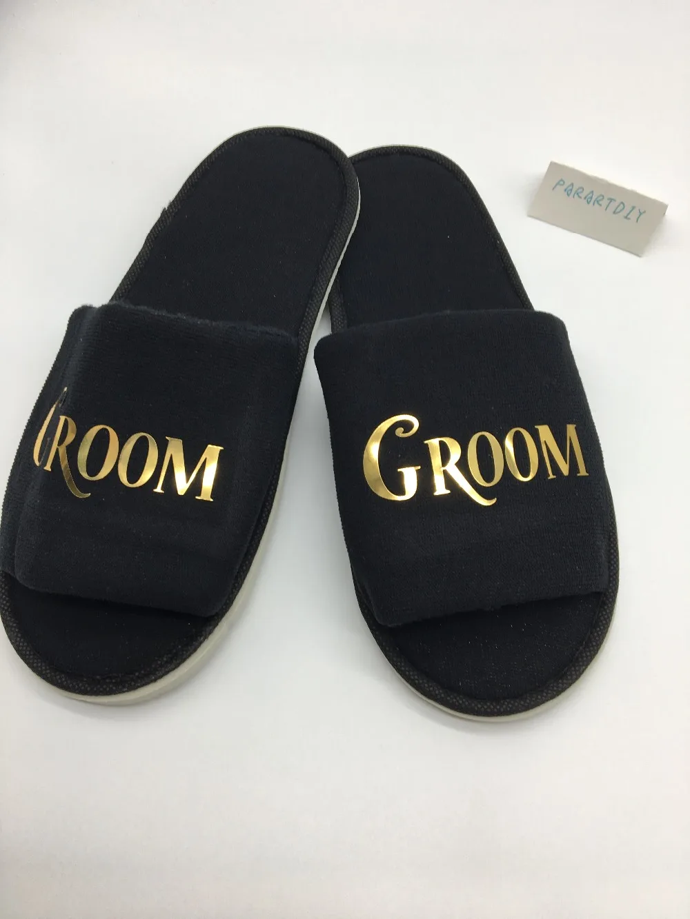 Personalized gold Wedding bride groom Slippers,Bridal Party Slippers.Bachelorette party favors gifts,Wedding gifts favors