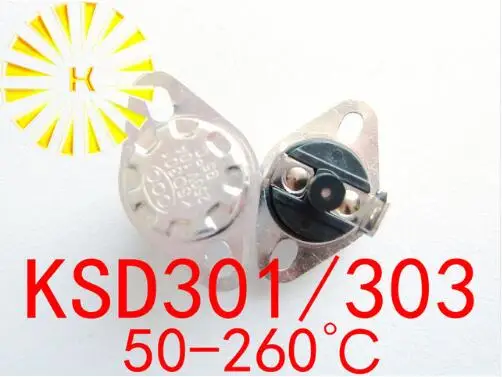 5pcs x KSD303 45-150 degree Manual Reset 10A 250V KSD301 Normally Closed Temperature Switch Thermostat Resistor