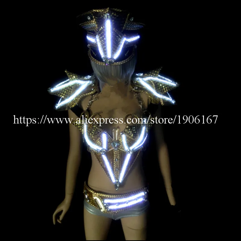 

Hot Sale Led Illuminate Women Dance DS Costume Led Light Growing Stage Clothes Sexy Lady Crystal Evening Dress Dance Wear