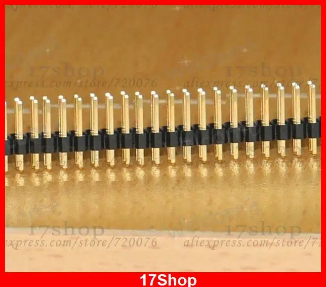 100PCS Gilded Pin Header 2X40 Pin 2.54 mm Double Row Connectors for Programmer