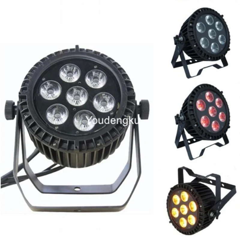 24 pcs waterproof led par spot lights 7*18w slim flat led par light RGBWA UV 6IN1 uplights stage lightings