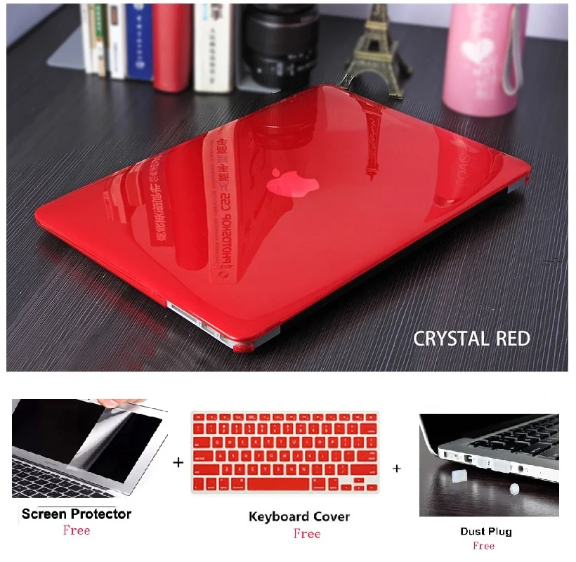 

4 IN 1 Crystal Laptop Case Keyboard Cover For Apple Macbook Pro Retina Touch Bar & ID Air13 Air11, Pro 12 13 15 Hard Shell