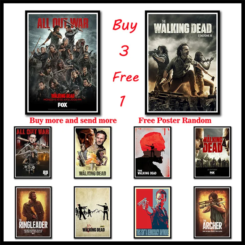 The Walking Dead Season 8 Classic movie White Coated Paper Movie Posters Wall Pictures for Living Room Decor Frameless