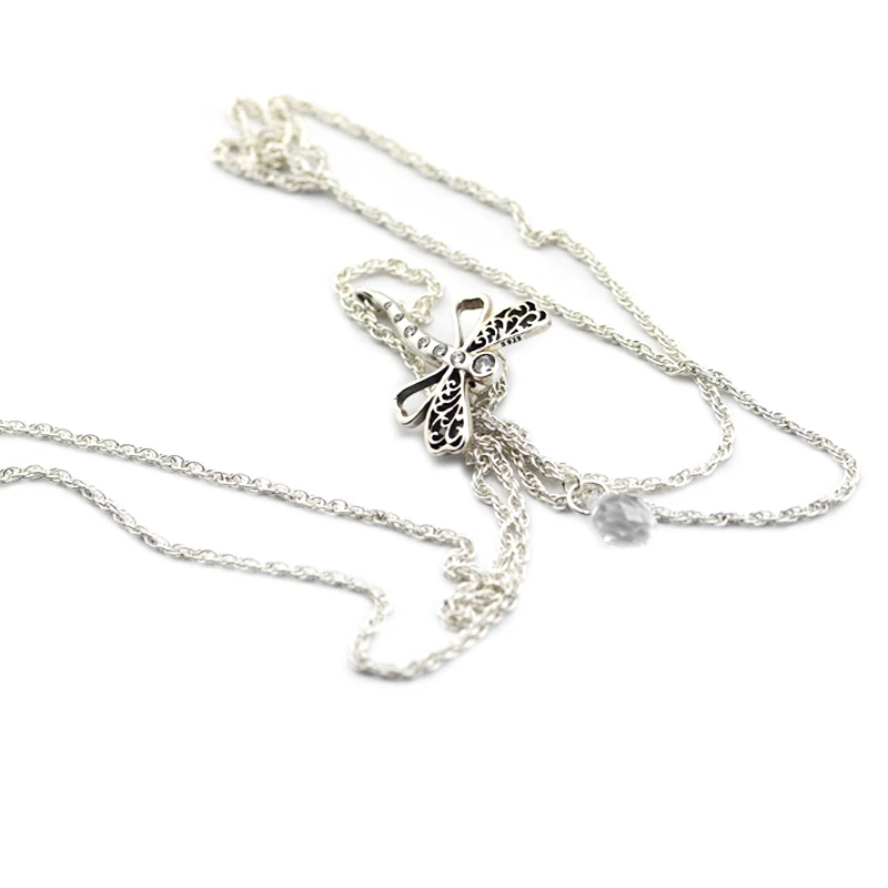 

Dreamy Dragonfly Necklace 100% 925 Sterling Silver Fine Jewelry Free Shipping