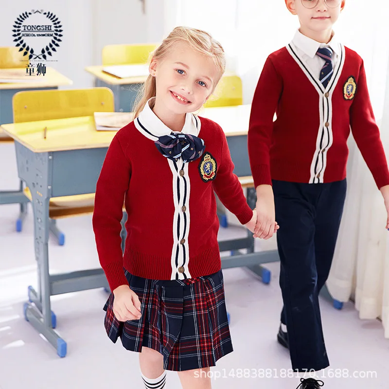 Uniforme della Scuola Per Bambini di Scuola Materna per bambini Uniformi Studenti 4 pezzo Britannico Accademico di Scuola Abiti Coro Abbigliamento D-0558