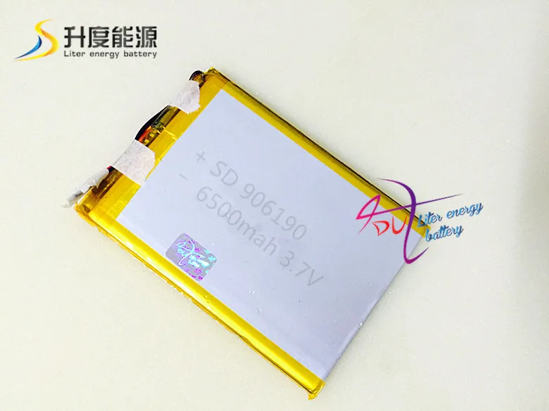 

5pcs SD 3.7v 6500mah square li-polymer battery manufacturer 906190 3.7v 6500mah tablet battery