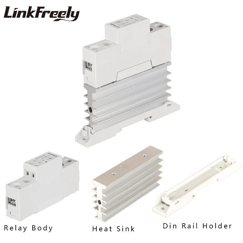 TRA23D25L 25A DC AC Heat Sink Solid State Relay Din Rail SSR 3V 5V 12V 24V DC Input 24-280VAC Output Voltage Control Relay Board