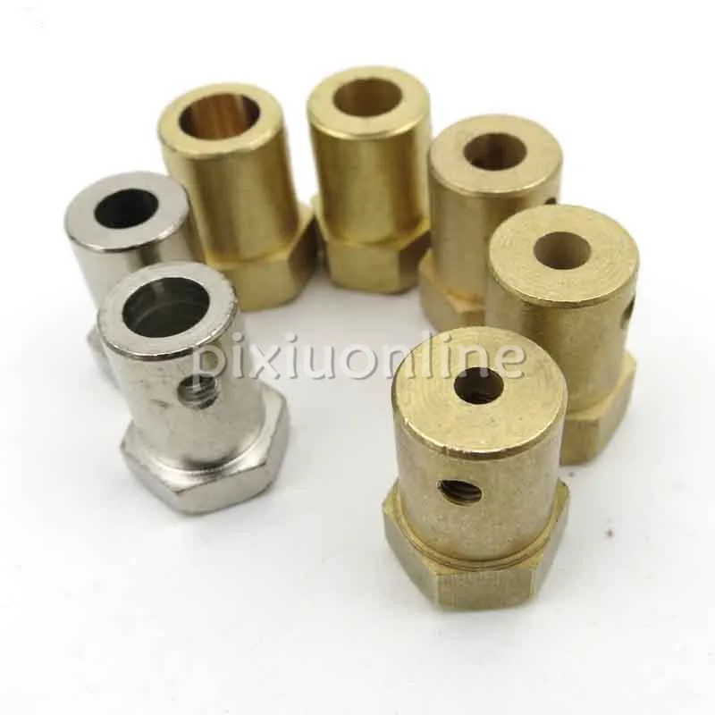 1pc Brass Shaft Coupling J257b Inner Diameter 2/4/5/6/7mm Hex Couplings Model Car Wheel Connector DIY Parts Sell at a Loss