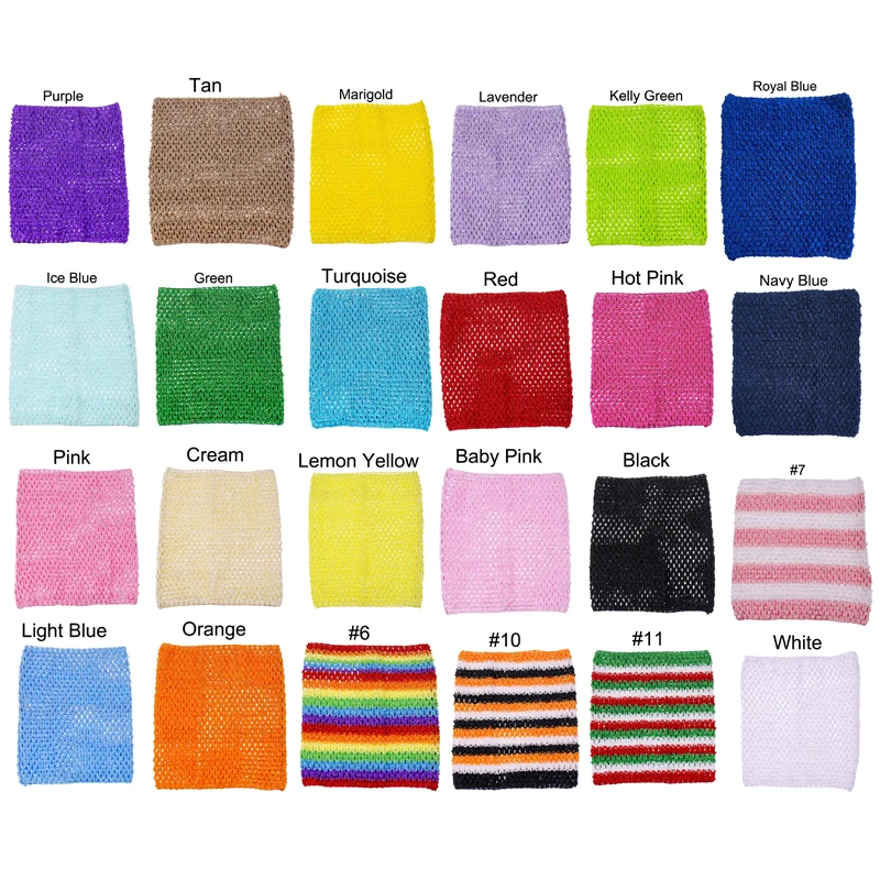 9x10 inches Large Crochet tube top tutu top wide crochet headbands Mixed color 50pcs per lot  for tutu supplies