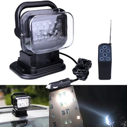 Wireless Remote Control Searchlight 50W 12 to 24V 7 Inch Up Down Left & Right Rotating LED Light for Vehicle Boat 4x4 Off Road