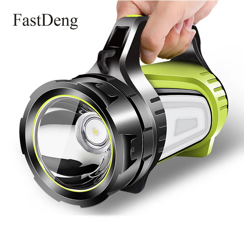 

High Power LED Searchlight Lantern Built-in Battery Handheld Portable Spotlight 10 Mode Rechargeable Waterproof Flashlight Torch