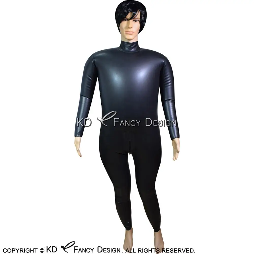 Black Sexy Inflatable Latex Catsuit With Back Zip Rubber Bodysuit Overall Zentai Body Suit LTY-0083