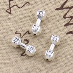 6pcs Charms Fitness Dumbbell Bead 20x7x7mm Antique Making Pendant fit,Vintage Tibetan Silver color,DIY Handmade Jewelry