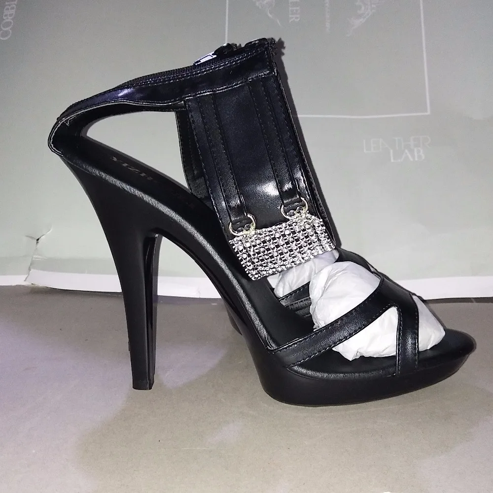 13cm open toe summer high heel sexy sandals ankle strap platform Dress shoes black 5 inch classic Sandals