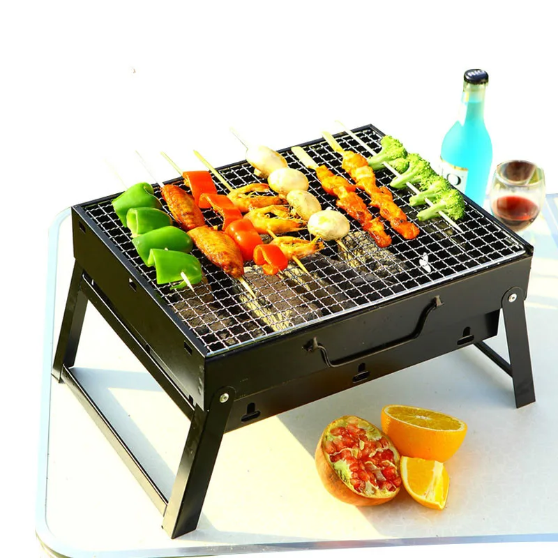 1Set Steel Outdoor Folding Barbecue Rack Wire Meshes Portable Household Charcoal Grills For Camping Campfire BBQ Tools