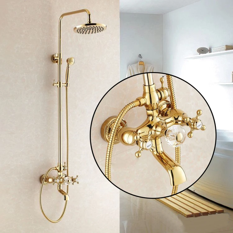Bathroom Shower Faucet Set Bathtub Faucets Shower Mixer Tap Bath Shower Taps Waterfall Shower Head Wall Mixer Torneira  HJ-859k