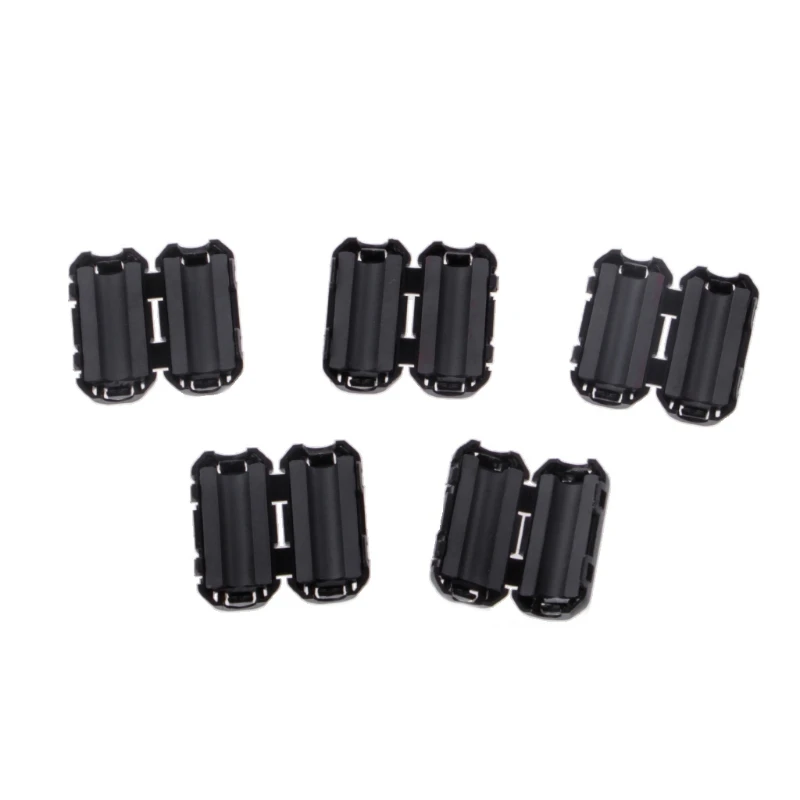 5 Pcs 5mm Clip-On Ferrite Ring Core Noise Suppressor For EMI RFI Clip Cable Active Components Filters