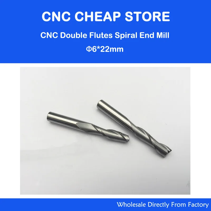 

Бесплатная доставка 5 шт твердосплавные 6 мм Фрезы двойные две флейты спиральные фрезы CNC фрезы КНИ 6 мм Кел 22 мм