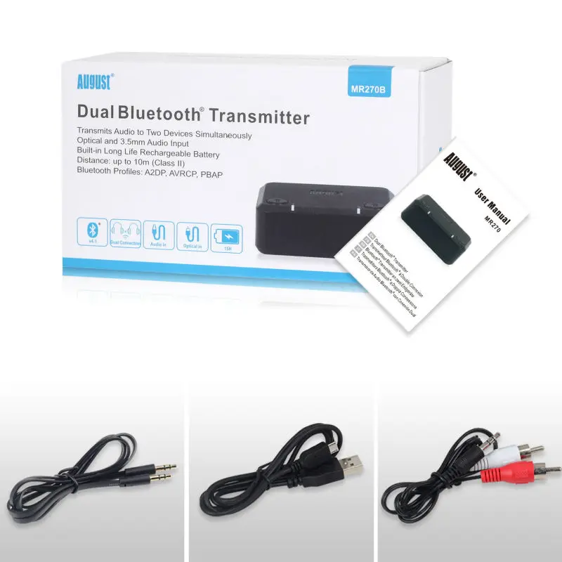 Août – transmetteur Bluetooth optique pour télévision aptX, adaptateur Audio sans fil à faible latence, double lien pour écouteurs/haut-parleurs