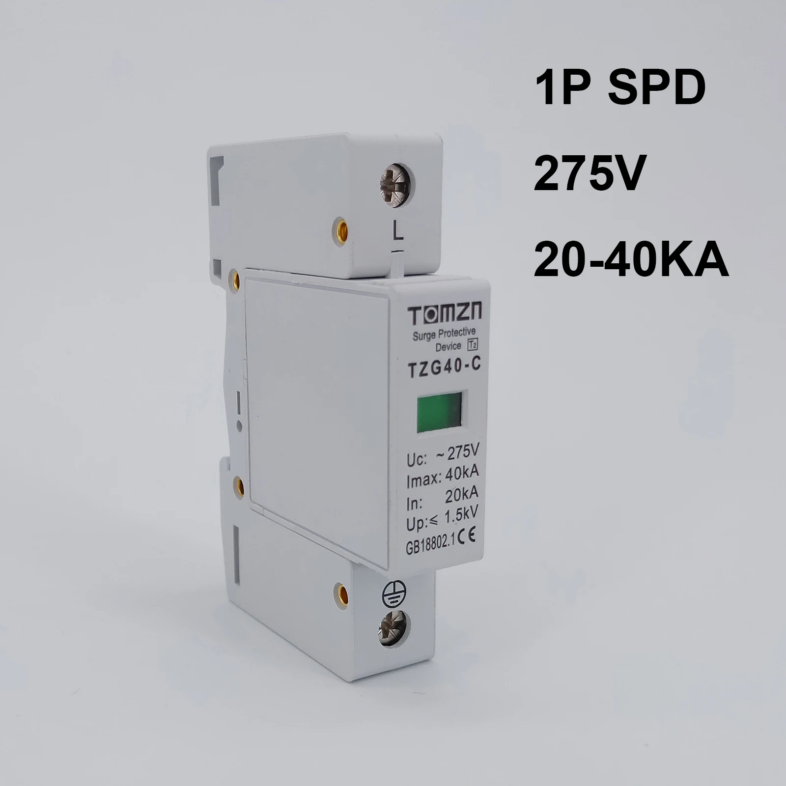 AC SPD 1P 20KA~40KA 275V House Surge Protector protection Protective Low-voltage Arrester Device