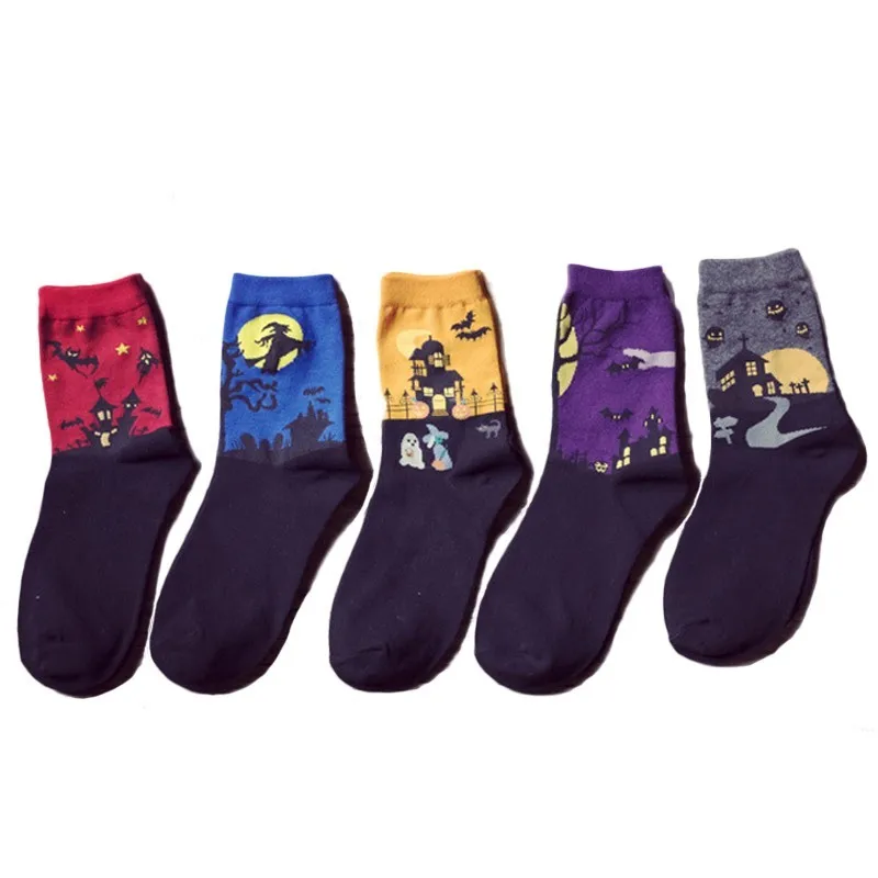 Novelty Cartoon Halloween Harajuku Women Casual High Quality Ventilation Cotton funny Fashion Street Hip Hop Short Socks Autumn