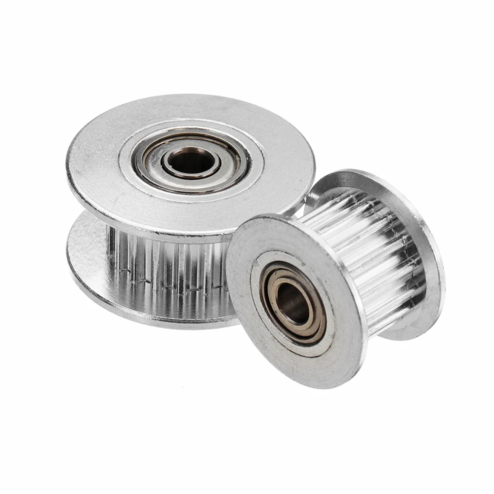 1Pcs 16T/20T Tooth GT2 Belt Idler Pulley 6mm Belt Smooth Idler Pulley with Bearing for 3D Printer Accessories