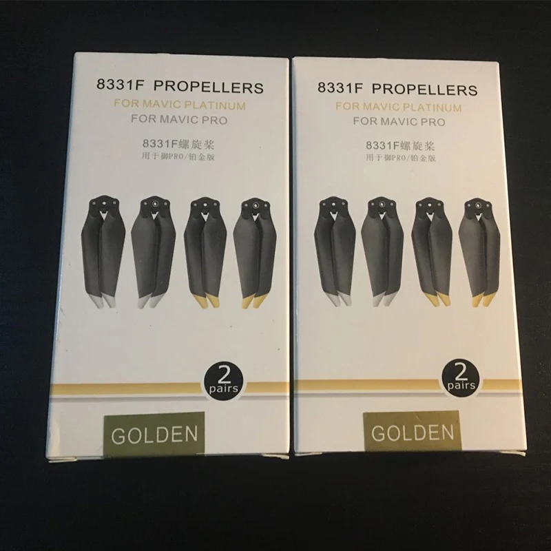 4 Pairs 8PC 8331 Low Noise Quick-Release Propellers For DJI Mavic Pro /Platinum  (Golden/Silver ) for Mavic Pro Accessories