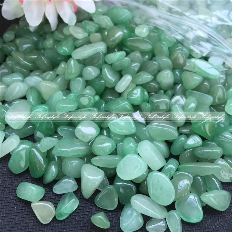 Natural Dong Ling Jade Gravel Crystal Stone, Healing Gemstone, Green Aventurine, Fish Tank, Home Decor, 50g, 7-9mm