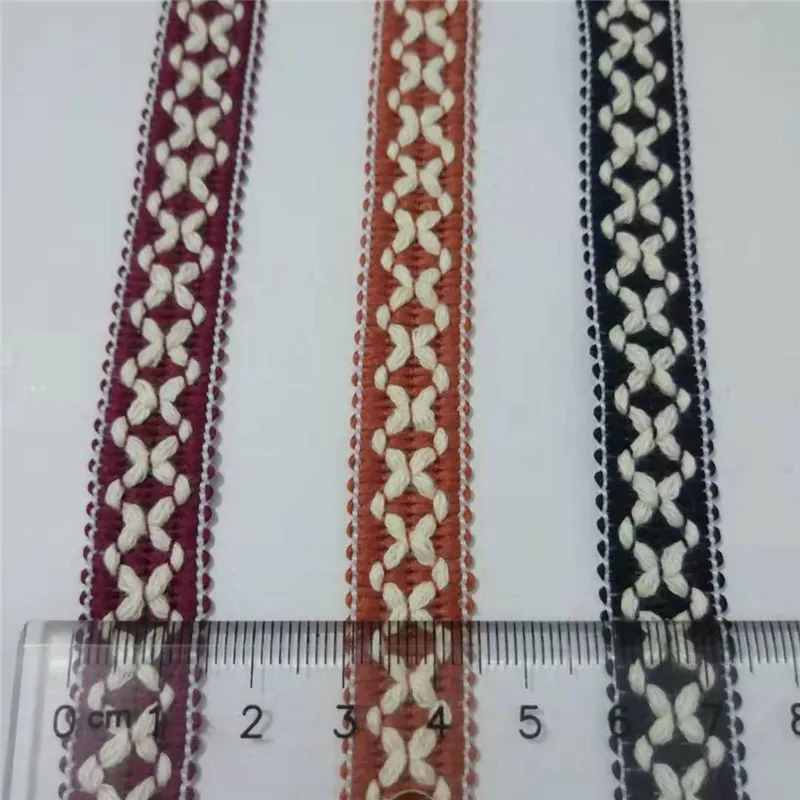 GAFABRIC Braid Cotton Webbing 15mm wide Cotton Ribbon Woven Ribbons Yarn-dyed Clothing Webbing strap 1 yard Webbing tape