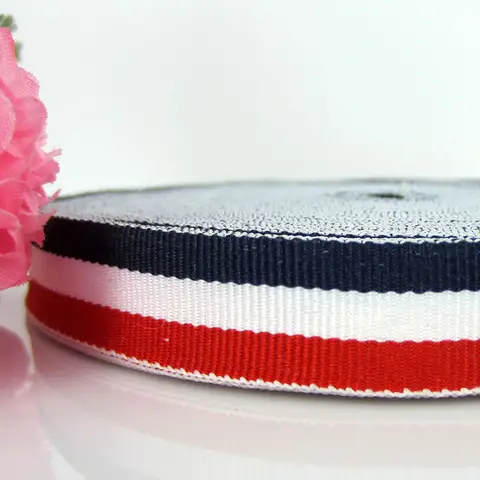 HAOSIHUI Anpassat Grosgrainband Tryckt Enkelsidigt 10~50~100 Yards Polyester Tvättbart Bleknar Inte 10 best sales marinblått band - №10