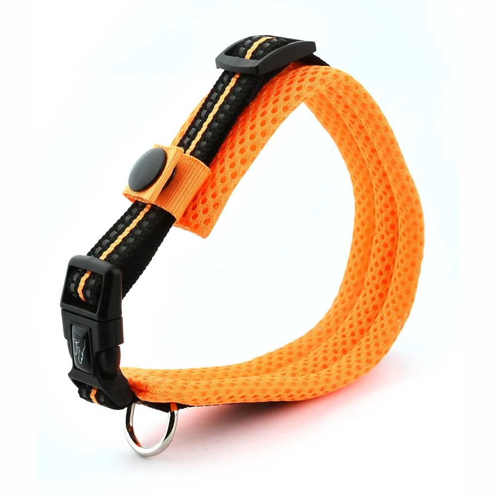 New Stylish Dog Collar Nylon Reflective Pet Collars Quick Release Dog Necklace Basic Collar with Mesh Padded Strap