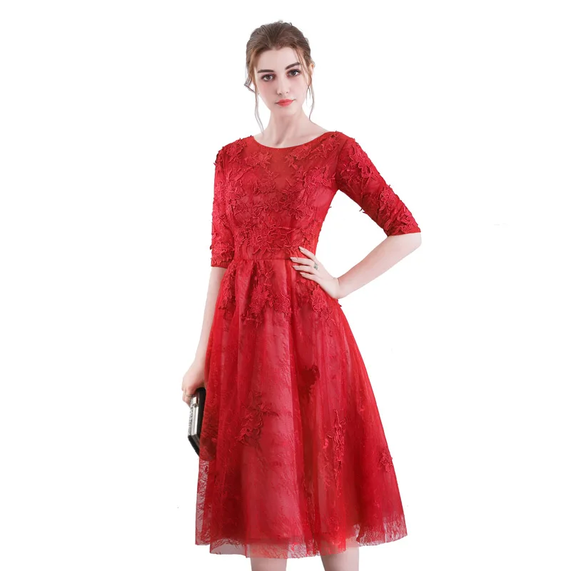 FADISTEE New arrival elegant party dress prom dresses Vestido de Festa lace gown appliques half sleeves style