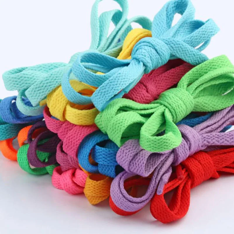 80/100/120cm New wide flat 26 colors solid colors sport boots shoe laces strings shoelace image 2