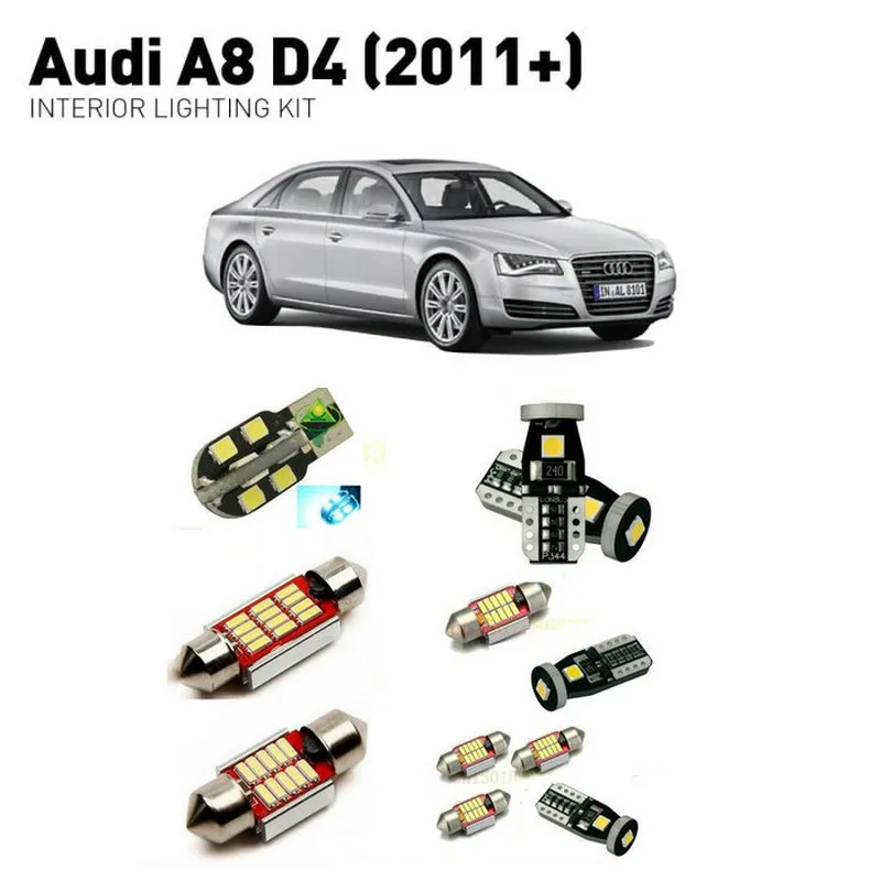 

Led interior lights For Audi a8 d4 2011+ 6pc Led Lights For Cars lighting kit automotive bulbs Canbus