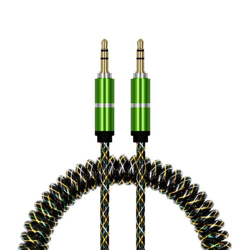 JINCHI كابل مساعد جاك 3.5 مللي متر الصوت كابل الذكور إلى الذكور سيارة كابل مساعد النايلون Bradied مطلية بالذهب مساعد كابل للسيارة 1.8 متر