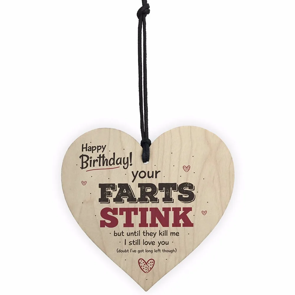 Still Love You Funny Happy Birthday Wooden Heart Boyfriend Husband Girlfriend Wife Thank You Home DIY Decorations Card Gift