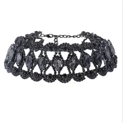 Cute Rhinestone Choker Necklace For Women Elegant Crystal Collar Choker Fashion Jewelry Colliers Ras De Cou Colar Bijous Femme
