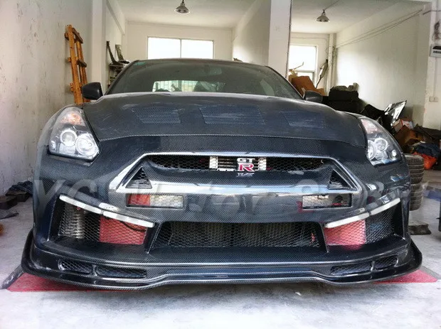 Car Accessories Carbon  Fiber LP Style Front Bumper without lip Fit For 2008-2013 R35 GTR CBA DBA Front Bumper