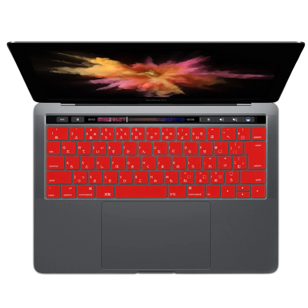 

Key Skin for 2016/2017 MacBook Pro Retina 13 15 inch with Touch Bar JIS Japanese Version Gradient Rainbow Color Keyboard Cover