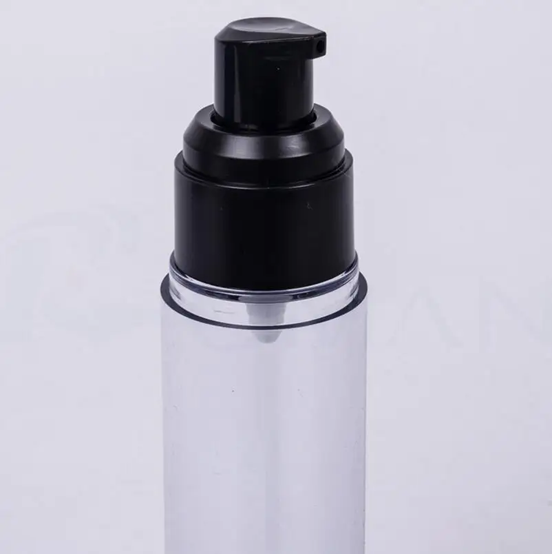 50ml Classic Black Vacuum Airless Pump Bottle Cosmetic Essence Oil Lotion Packaging Refillable Bottle LX1243