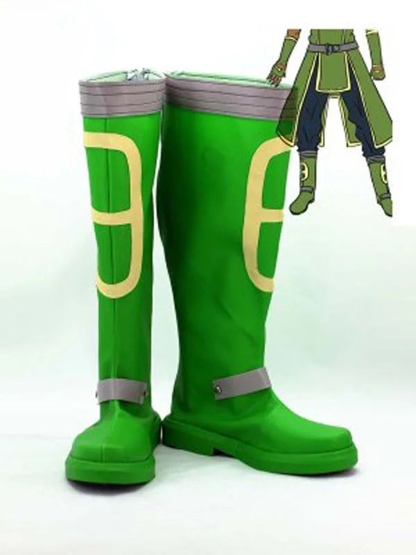 

Sword Art Online Green Cosplay Shoes Boots For Adult Men's Halloween Party Cosplay Boots Custom Made