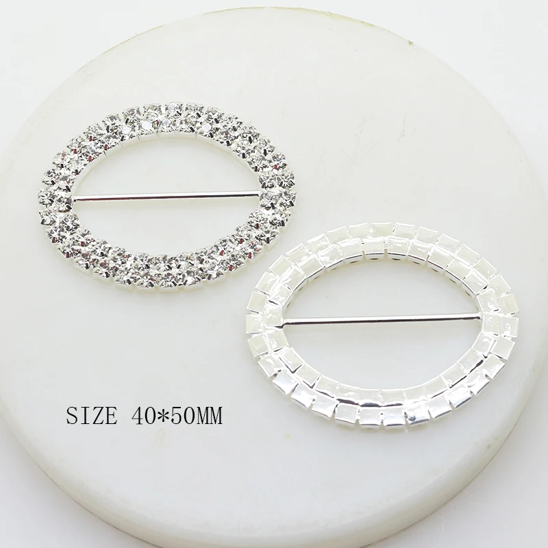 5Pcs/Lot Oval Rhinestones Buckles  40*50mm Jewelry Webbing  Accessories For greeting card DIY Handwork Ribbon Decoration