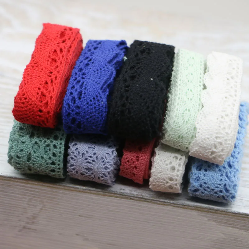 1-3cm Random delivery mixed color pure cotton water soluble lace DIY garment accessories material cotton lace