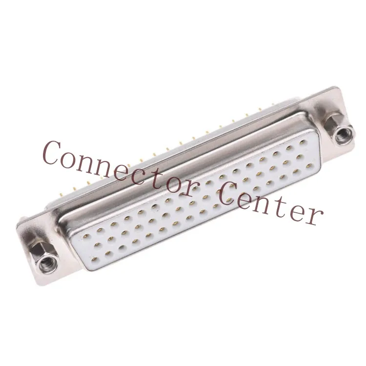 High Quality D-SUB DB DP Connector Solid Pin 50P 3-ROW Female Gold Planted 2U  180 Degree through hole